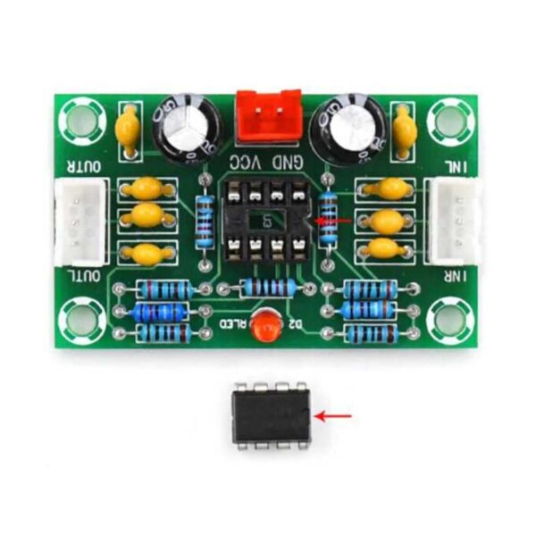 Kit montado mini pre amplificador audio ne5532 fonte simples 6