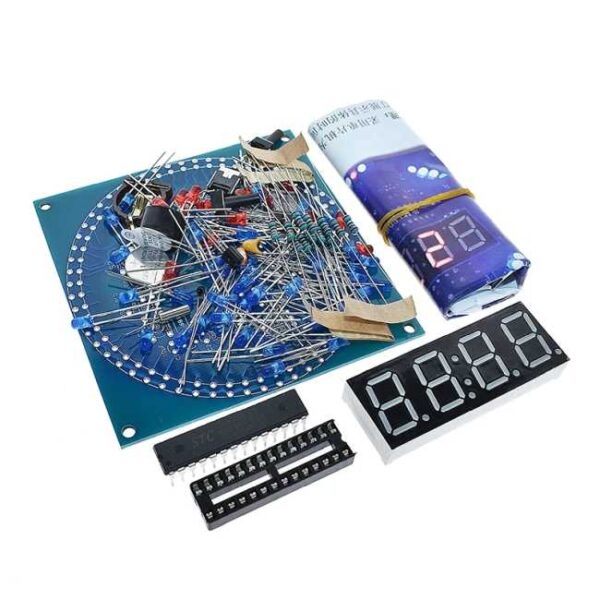 Kit montar relógio digital rotativo led termômetro 8051