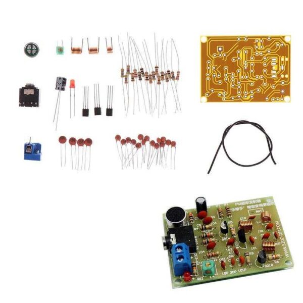 Kit para montar transmissor de fm barato diy com transistor c microfone de eletreto 2