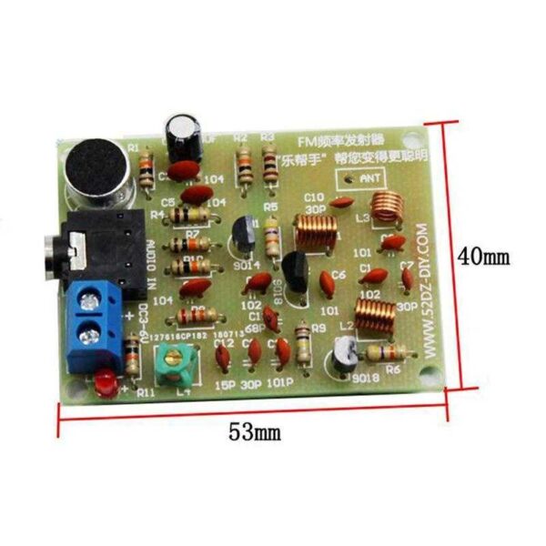 Kit para montar transmissor de fm barato diy com transistor c microfone de eletreto 6
