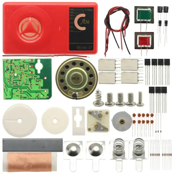 rádio relógio Rádio AM e FM Kit Para Montar Rádio Am 7 Transistor HX108-2 diy S9018