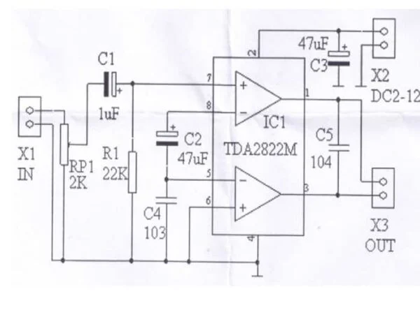 Tda2822 kit para montar amplificador som em ponte 2w