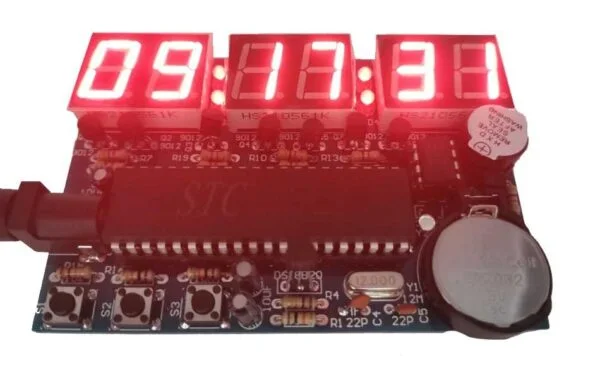 8051 kit montar relógio digital com display ds1302 ds18b20