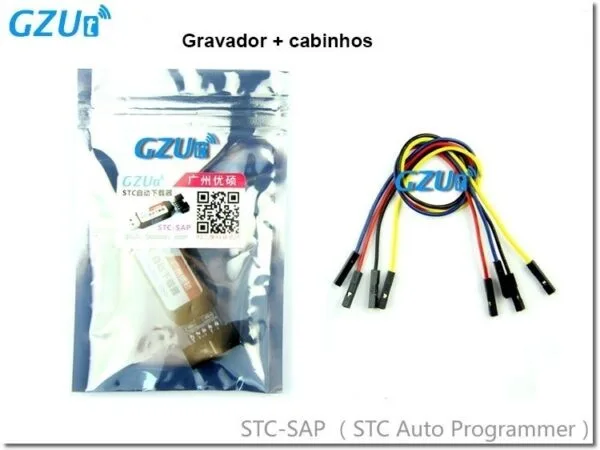 Gzut gravador programador usb microcontrolador stc icsp 8051 6