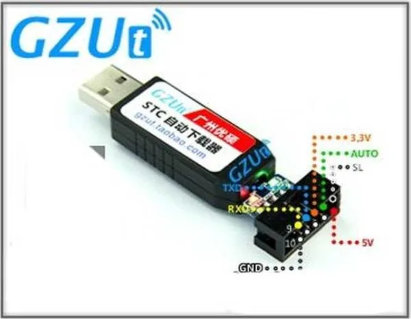 Gzut gravador programador usb microcontrolador stc icsp 8051 7