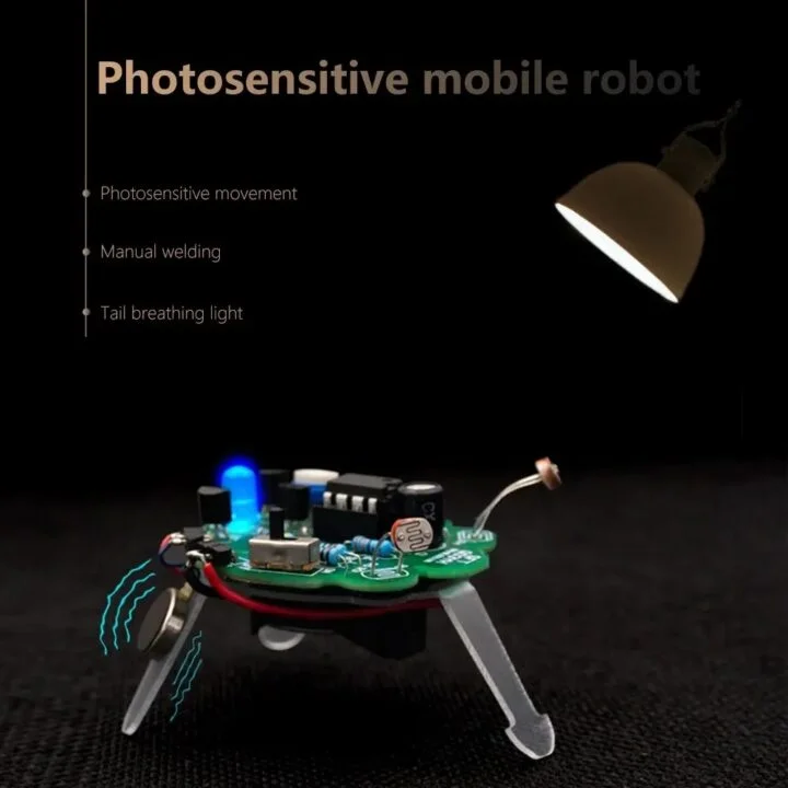 Robô vagalume Kit montar com transistor Robô vagalume inteligente diy para montar segue luz com LDR