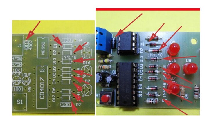 Dado eletrônico led e iluminação manual de montagem kit dado eletrônico com led