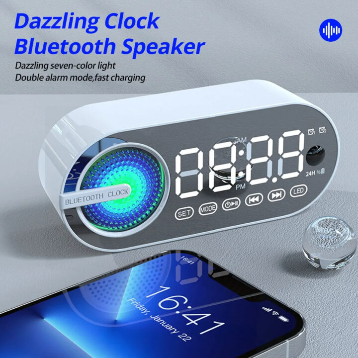Rádio relógio rádio relógio fm despertador digital g-30 tela espelhada bluetooth