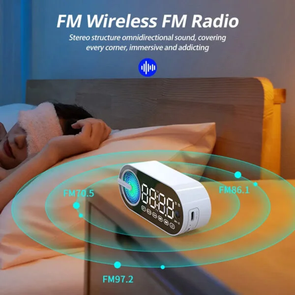 Rádio relógio rádio relógio fm despertador digital g-30 tela espelhada bluetooth