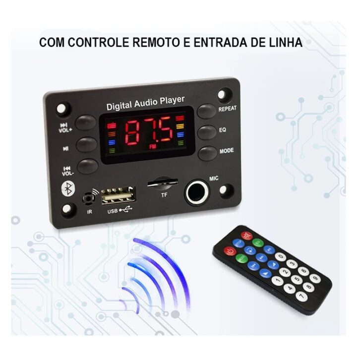 Manual de uso modulo bluetooth 5. 3 áudio diy mp3 flac fm entrada microfone