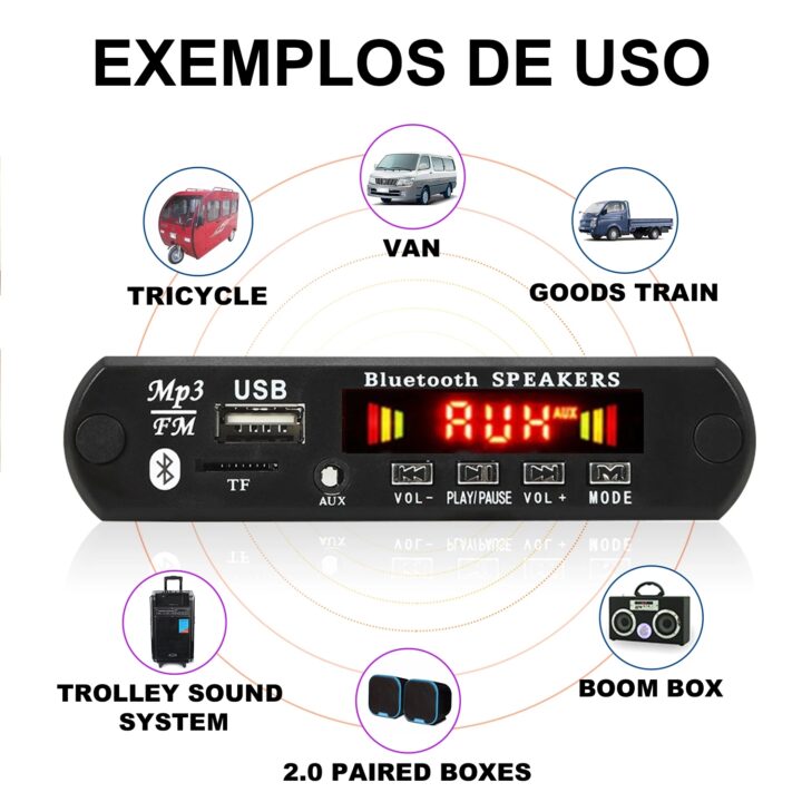 Manual módulo bluetooth 5. 0 amplificado diy 50w mp3 player 25 + 25w