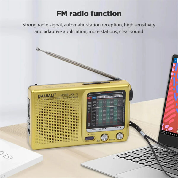 Rádio kk9 de emergência banda completa am fm sw oc radinho de pilha