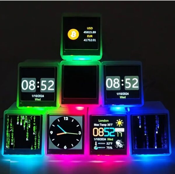 Estação meteorológica wi-fi inteligente rgb smart clock bitcoin