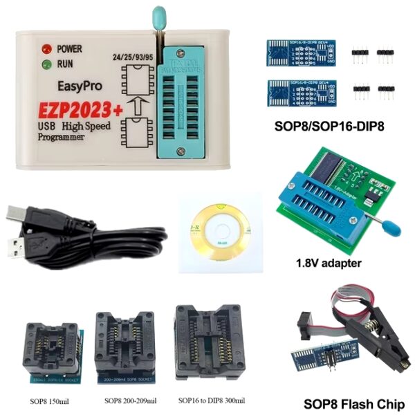 Gravador ezp2023+ pinça sop8 programador de eprom bios flash